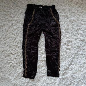 Catherine Malandrino Black and Gold Straight Leg Pants